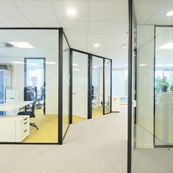 Europlafond works at Fiabilis office space with glazed partitions