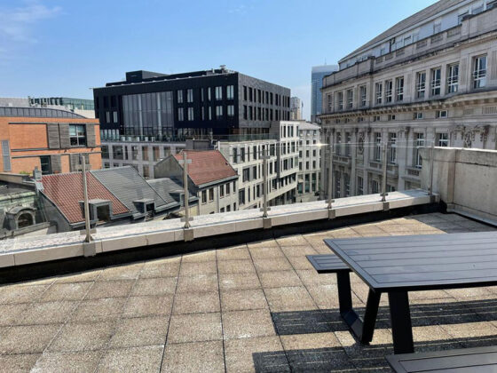 travaux en cours d'Europlafond - garde corps terrasse pour Vastint